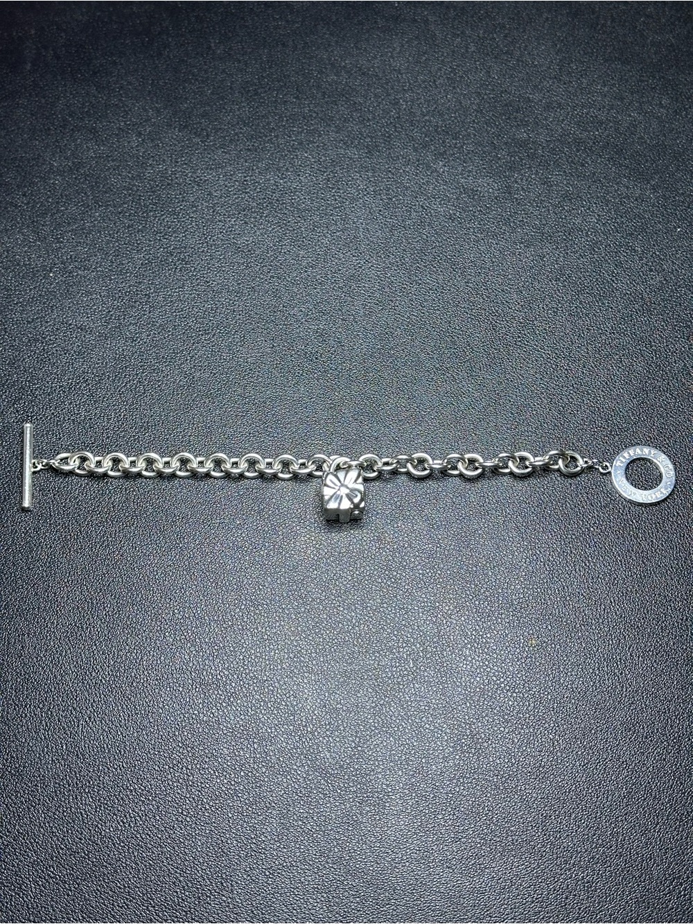 Tiffany & Co. Sterling Silver Gift Box Charm Toggle Bracelet